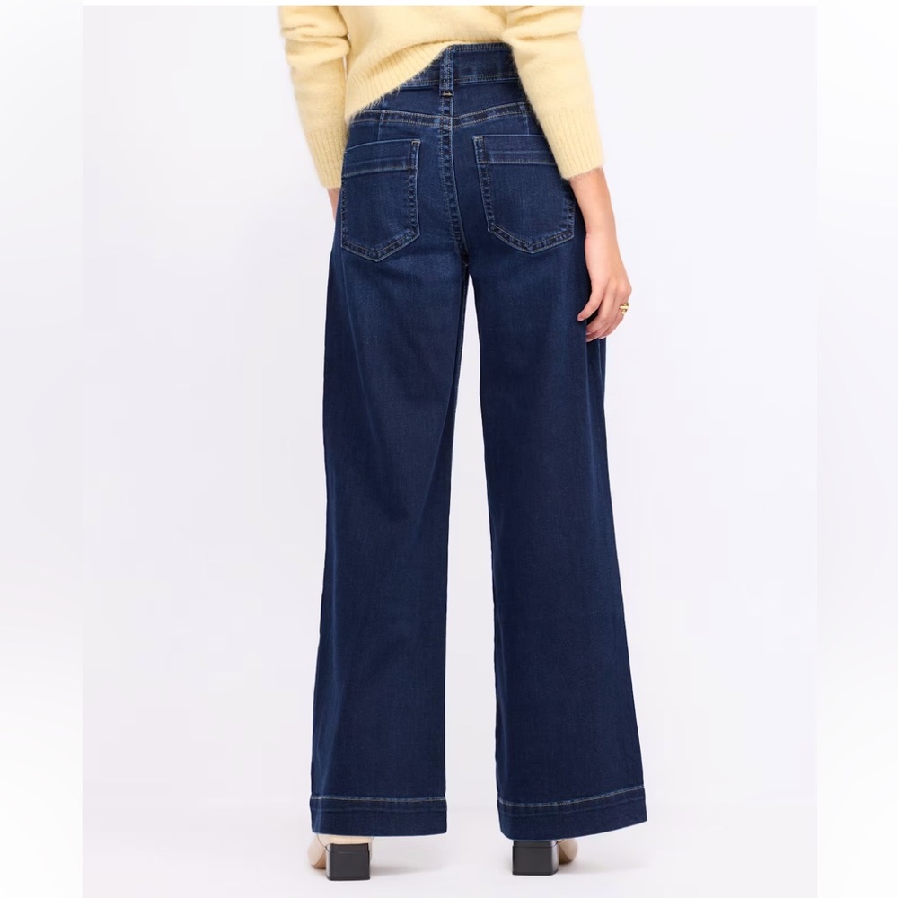 Kut from the Kloth Dark Indigo High-Rise Wide Leg Jeans - Picture 2 of 9